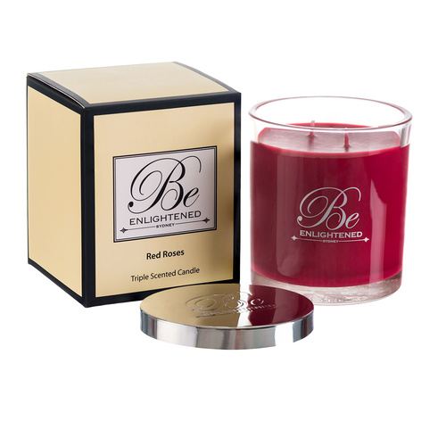 Be Enlightened Red Roses Candle 