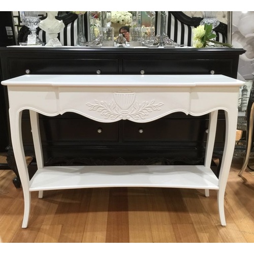 Courtney Console Table with Drawer and Shelf, White