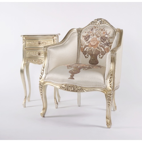 Fleurette Wing Chair , Champagne Gilded 